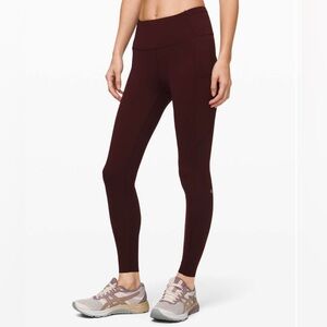 •LULULEMON• Fast & Free High-Rise Tight 28" Non-Reflective Brushed Nulux Garnet